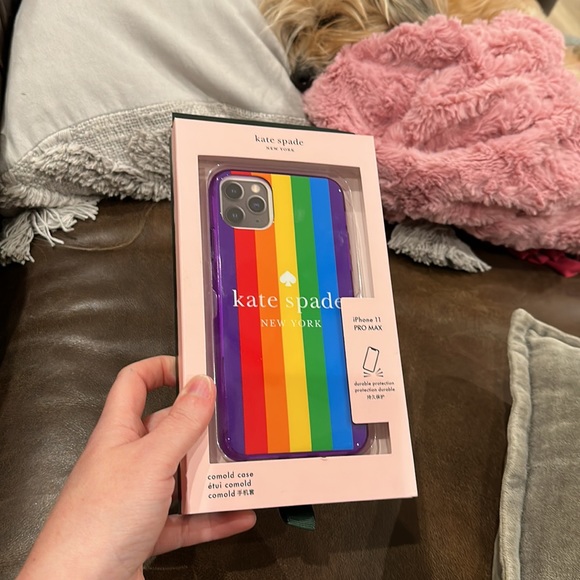 New Kate Spade Designer Brand Cell Phone Case for iPhone 11 Pro Max NIB Rainbow - Picture 5 of 5